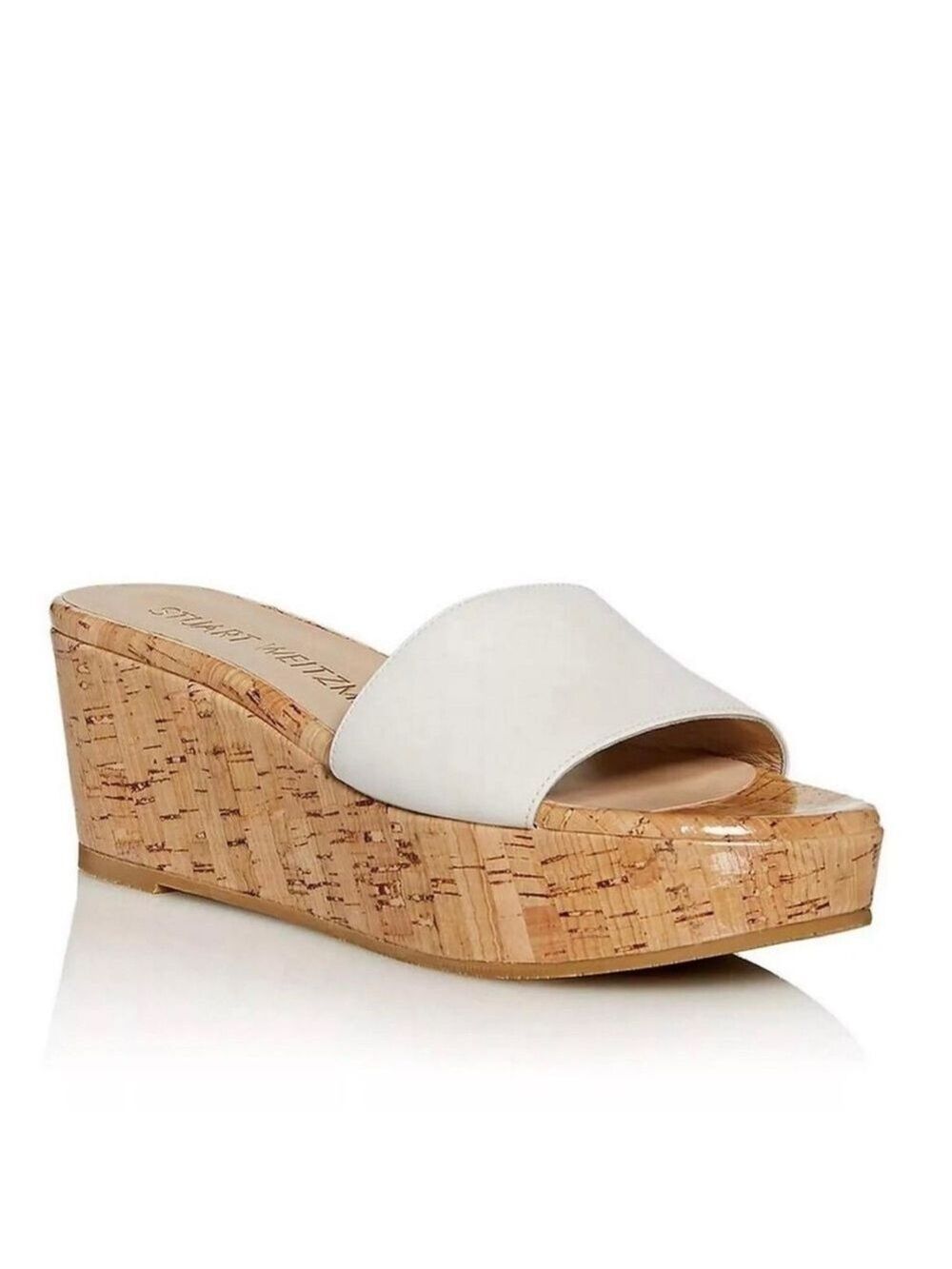 Stuart Weitzman Summer Wedge Platform Leather Slide Sandal - NWT